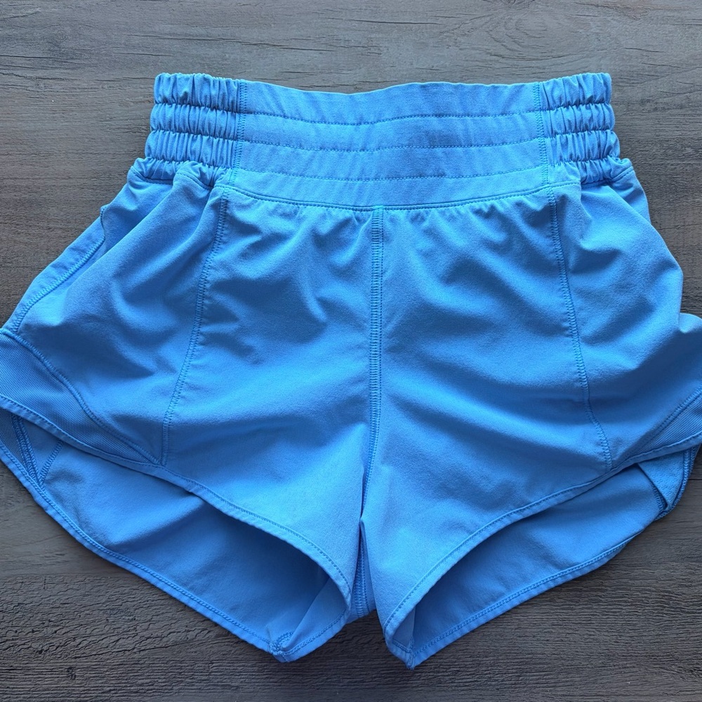 lululemon athletica Sky Blue High-Waist Athletic Shorts